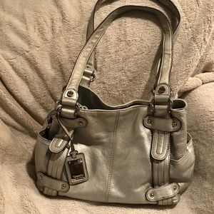 Silver Tignanello Leather Handbag